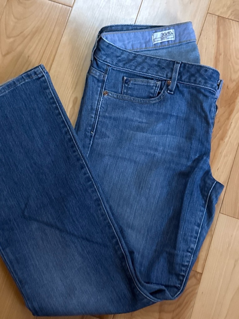 Gap Women’s Classic Blue Denim Jeans - Casual Relaxed Bootcut Fit